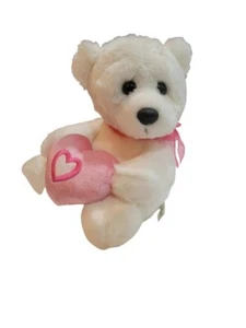 People Pals Bär Plüschtier mit rosa Herz Aurora World EUC sitzend 7,5 Zoll - Bild 1 von 5