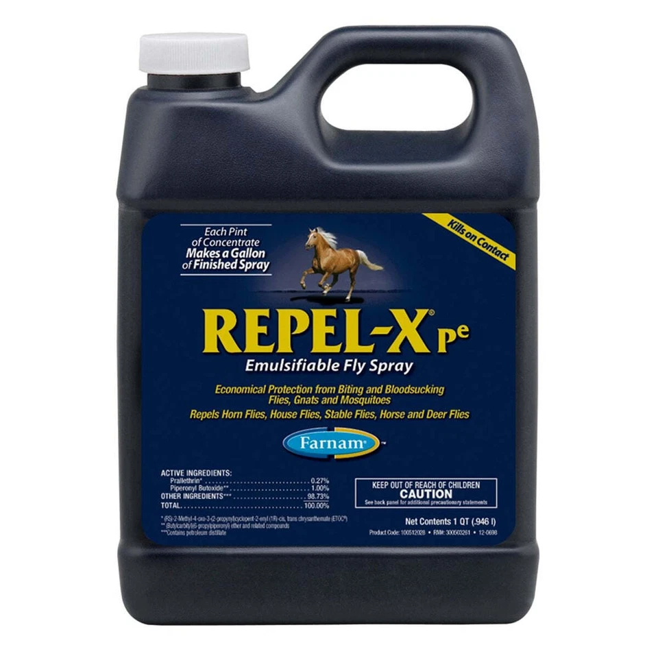 RJ MATTHEWS New! REPEL-X pe CONCENTRATE QUART For horses Makes two gallons