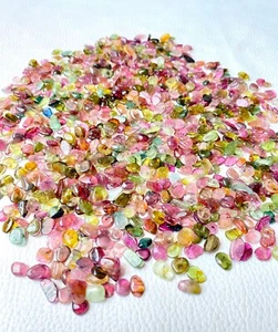 BEAUTIFUL NATURAL TOURMALINE SLICE CABOCHON FANCY SHAPE LOOSE GEMSTONE JEWELLERY - Picture 1 of 5