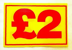MARKET TRADER £2 PRICE CORREX SIGN BOARD DOUBLE SIDED & WATERPROOF - Picture 1 of 2