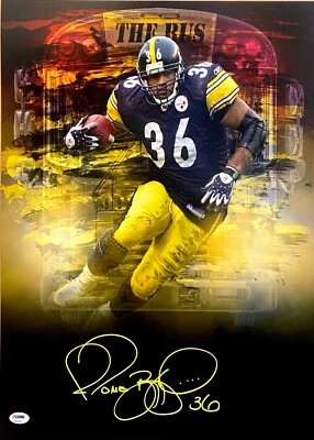 FOTO AUTOGRAFADA ASSINADA POR JEROME BETTIS PITTSBURGH STEELERS 16X20 PSA CERTIFICADO DE AUTENTICIDADE 2 - Imagem 1 de 2