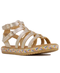 Sugar Girls Strappy Sandals Lemoncello Gladiator Shoes Gold-Tone - Picture 1 of 1