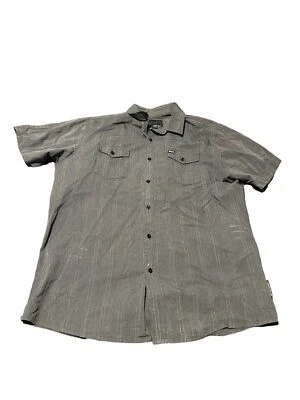 Ripcurl Men’s Button Up Shirt Size 2XL Grey Short Sleeve Logo Slim Fit - Image 1 of 4