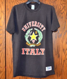Camiseta gráfica manga corta negra Universidad de Italia talla grande - Imagen 1 de 6