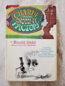 Charlie & the Chocolate Factory Roald Dahl 1964 HC-DJ BCE Vintage Red Cover Rare - Picture 1 of 24