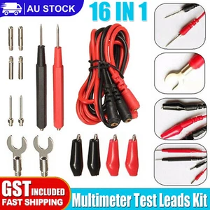 AU 16 IN 1 Multifunction Digital Multimeter Test Leads Probe Voltage Meter Cable - Picture 1 of 11