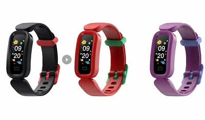 Rastreador fitness COPIC para atividades infantis / vermelho e preto com alça roxa grátis - Imagem 1 de 4