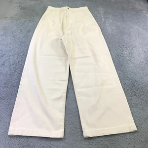 Triarchy Jeans Womens 30 Beige Trouser Pants High Rise Wide Leg OFf White Casual - Picture 1 of 13
