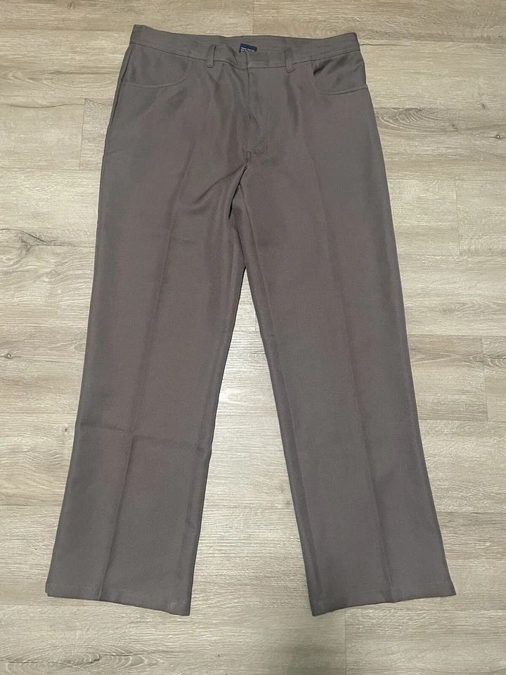 VTG JOHN BLAIR flat front straight leg Mens Sz 36 polyester western dress pants - Image 1 of 4