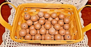 69X Runde 14mm Dunkle Holz Auffädeln Perlen Zum Selbermachen Basteln mit Bohrlöchern (lesen) - Bild 1 von 3