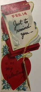Vintage 1950’s Die-cut Children's Valentine February 14th Calendar UNUSED - Picture 1 of 2