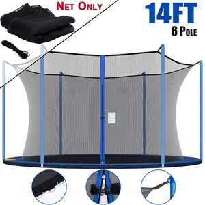 Trampoline Safety Net Enclosure for 14FT Frame - 6 Pole Replacement with Zipper - Picture 1 of 12