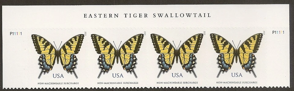 US 4999 Eastern Tiger Swallowtail Butterfly NMS header strip 4 MNH 2015 - Image 1 of 1
