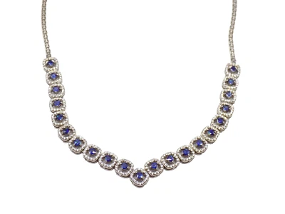 Collar Giani Bernini de plata de ley 925 con circonita cúbica de zafiro azul simulado Foto 1 de 4