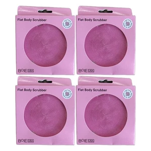4 PACK - Boie USA Flat Body Scrubber Pink Silicone Durable & Gentle Exfoliating - Picture 1 of 1