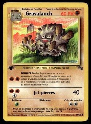 French Pokémon Gravalanch 37/62 1st Edition Fossil MP - Image 1 of 2