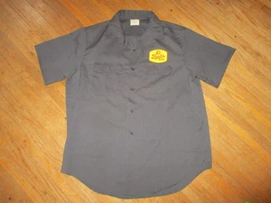 CAMISA DE TRABAJO DE PAJA Parche de reparto de cerveza JC Penney Big Mac Penn-Prest XL de colección - Imagen 1 de 6
