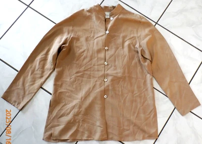 Jessica Holbrook De Colección M Beige 100% Seda L/S Túnica Camisa Abotonada Dinero Antiguo H396 Foto 1 de 4