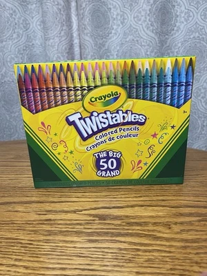 Juego de lápices de colores Crayola Twisables, suministros de arte The Big 50 Grand Count NUEVO Foto 1 de 2