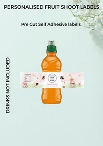 Personalised Fairy Birthday Fruit Shoot Labels Wrappers With Photo. Party Favour - Picture 1 of 2
