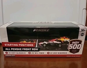 Autographed 24 Indy 500 1/64 Diecast Greenlight 3 Cars Set All Penske Front Row - Picture 1 of 8