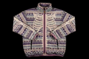 Kapital Ashland Stripe Bone Pattern Fleece Zip Blouson Purple Size 4 - Picture 1 of 3