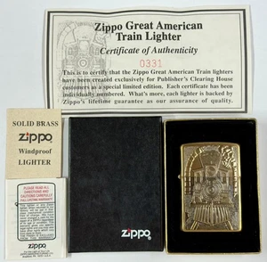 Z Zippo 1995 Barrett Smythe Great American Train in Brass - Picture 1 of 4