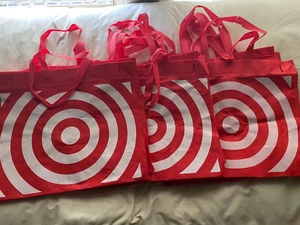Lot of 15 Target Red Logo Gray Reusable Grocery Supermarket Shopping Bag Totes - Picture 1 of 4