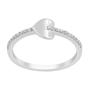 Ladies Ring 0.10ct Natural Round Diamond 10k White Gold - Picture 1 of 1