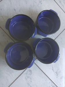 Juego de 4 cuencos de cereales de cerámica Von Pok & Chang Blue Speckle - Imagen 1 de 8