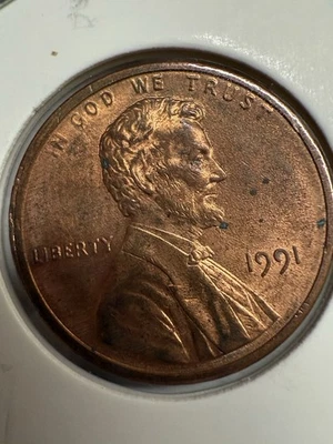 1991 No Mint Mark Lincoln Penny , P537 - Image 1 of 2