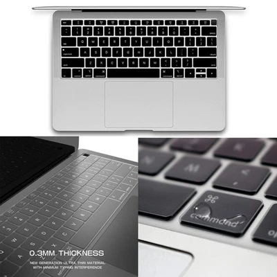 2PCS Black&Clear Keyboard Cover Fits Apple Macbook Air 13" A1932 2018 ONLY - Image 1 of 3