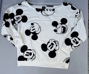 Disney Mickey Mouse Original Sweater Large Neck Size M Black & White NWT Sz W S - Picture 1 of 5