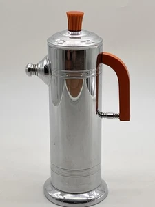 Fabelhafter MCM Art Deco Keystonwear Chrom/Butterscotch Bakelit Cocktail Shaker - Bild 1 von 12
