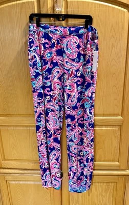 Lilly Pulitzer UPF 50+ 32" Grenada Knit Pant Pull-On Multi Flitting About L-NWT - Image 1 of 4