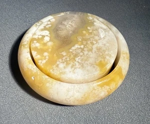 56.8mm Madagascar Sakura Agate Cherry Blossom Bangle/Flowers Golden color - Picture 1 of 21