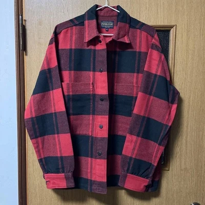 PENDLETON BAYFLOW Red Black Check CPO Shirt M - Image 1 of 4