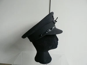 Vintage Chauffeur Style Peak Hat Cockade Black Size 7 3/4 - Picture 1 of 6