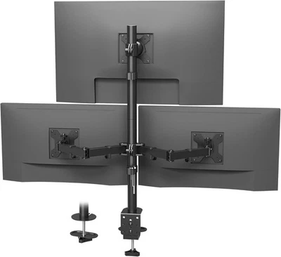 BONTEC Triple Monitor Desk Mount, Supports 13-32 Inch Screens, Full Motion Adjus - Image 1 of 4