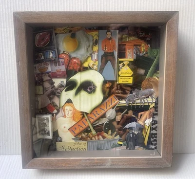 Caja de sombras collage de papel vintage Playboy 3D hecha a mano arte de pared Foto 1 de 4