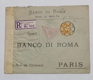 Lettre Timbre Colonies Britanniques Malte Censure - Imagen 1 de 2