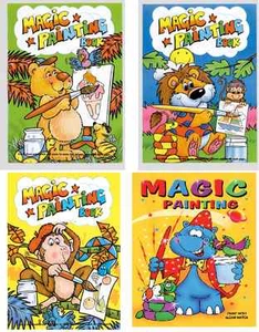 SET OF 12 x A6 MAGIC PAINTING COLOURING BOOKS CHILDREN NO MESS PARTY BAG FAVOURS - Picture 1 of 2