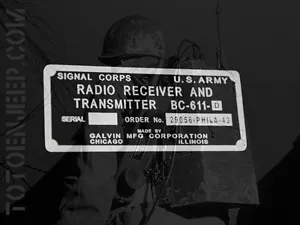 plate plaque radio us ww2 BC611 D ALU jeep WILLYS scr 536 . - Imagen 1 de 1