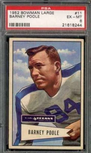 Bowman Large #11 Barney Poole 1952 PSA 6 Texas - Imagen 1 de 2