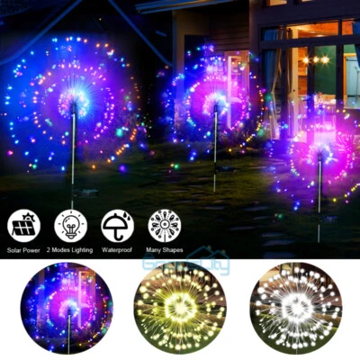 200 LED Luces Solares De Fuegos Artificiales De Estallido Navidad Decoracions - Image 1 of 4
