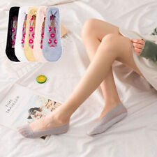 5 Pairs Women No Show No-Slip Invisible Solid Girls Casual Cotton Socks Summer