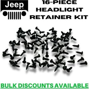 1963-58 Jeep Utility Wagon Headlight Fog Light Trim Ring Retainer Bucket Screws 