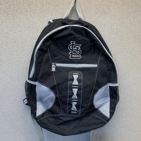 St Louis Cardinals Backpack Official MLB Merch Adjustable Straps Black Baseball Cover