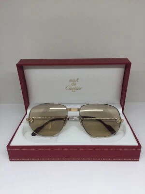 New Vintage Cartier Romance Sunglasses LC FP c. Platinum & Gold T8100057 58-18mm - Image 1 of 4