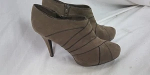 * Sexy Womens Stilettos Pumps High Heel Platform Tan Suede Like Shoes Size 8.5 - Picture 1 of 8
